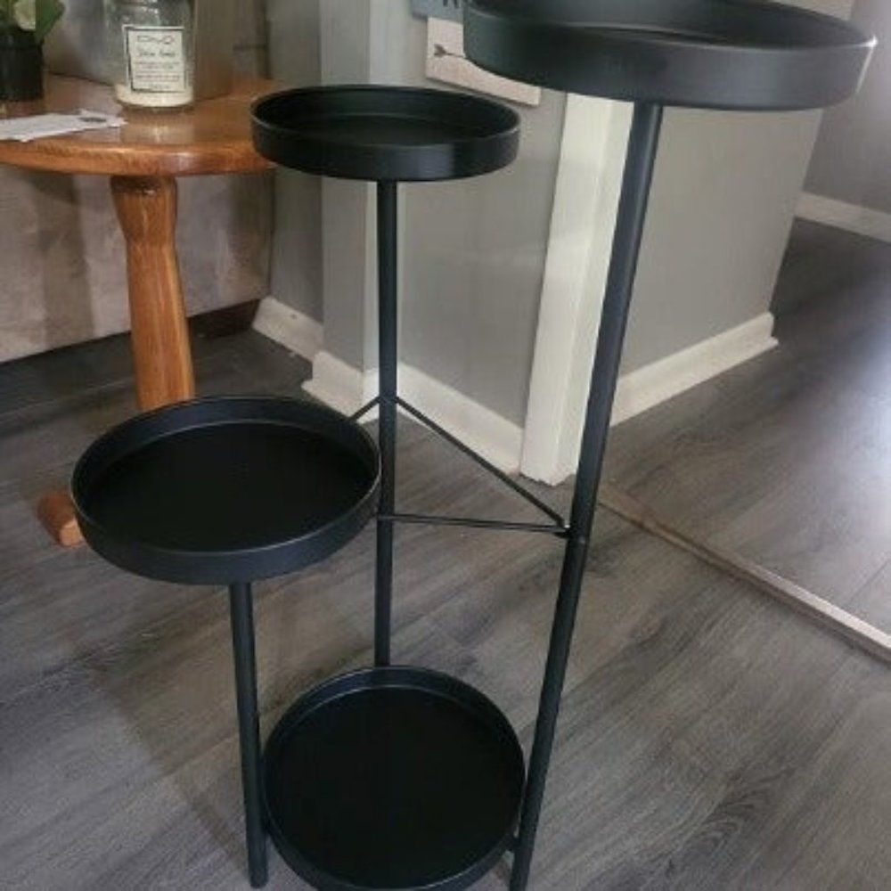 Plant Stand Metal Indoor Outdoor 4 Tier Tall Corner Flower Pot Holder